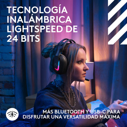Audífonos inalámbricos ASTRO A20X para juegos LIGHTSPEED con PLAYSYNC AUDIO y LIGHTSYNC RGB