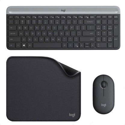 Combo Inalámbrico Slim Logitech MK470 + Pad Mouse Studio Series