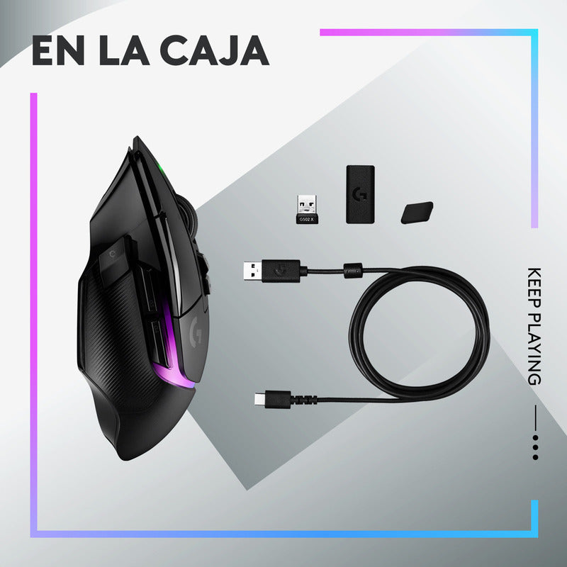 Mouse Gamer Logitech c X Plus Rgb Inalámbrico Hero 25k