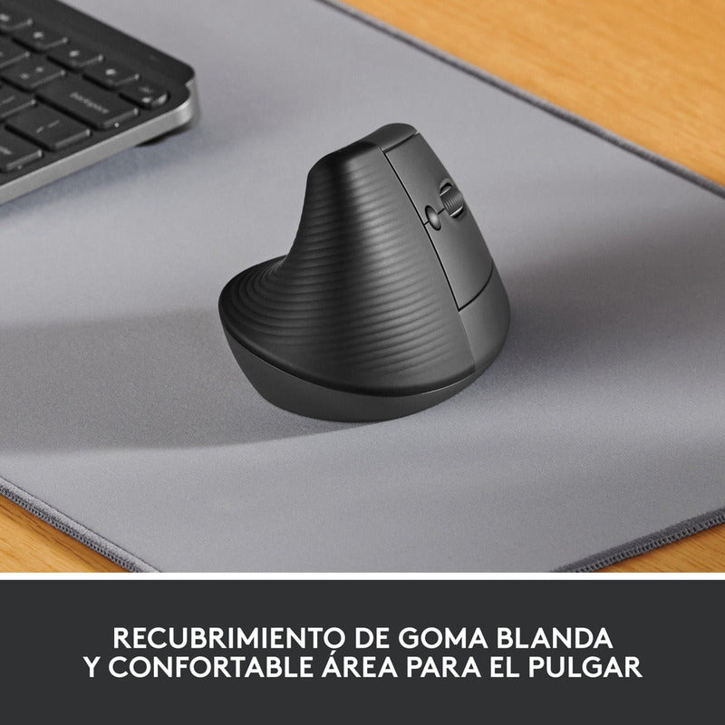 Mouse Ergonómico Logitech Lift Vertical  Avanzado, Grafito