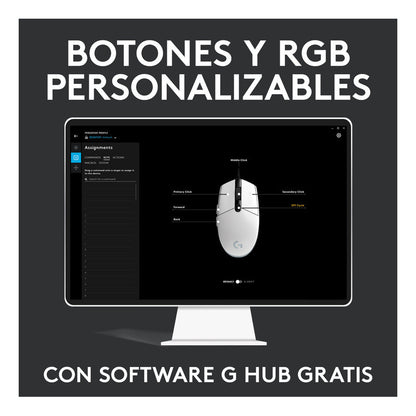 Combo Gamer Logitech Mouse G203 RGB Blanco + Pad Mouse G240