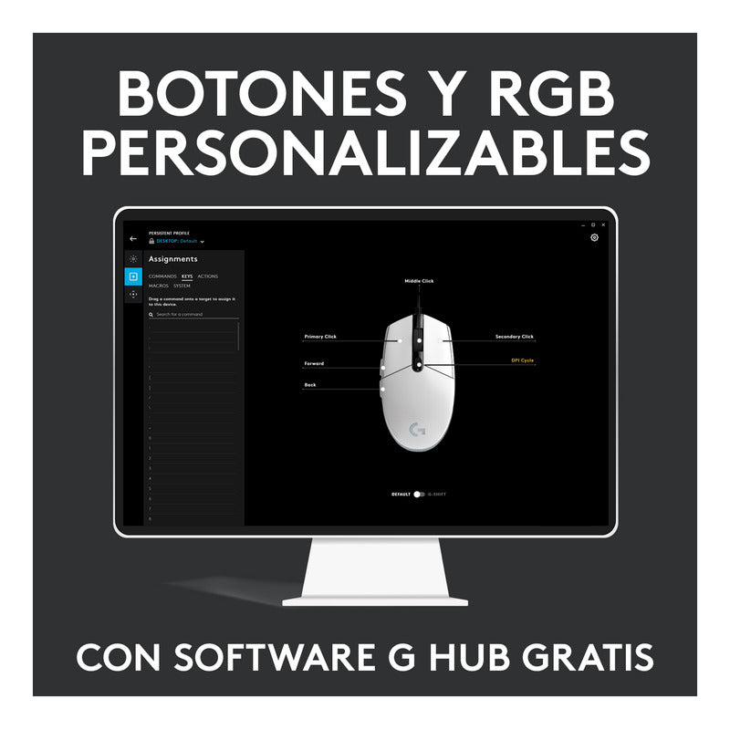 Combo Gamer Logitech Mouse G203 RGB Blanco + Pad Mouse G240