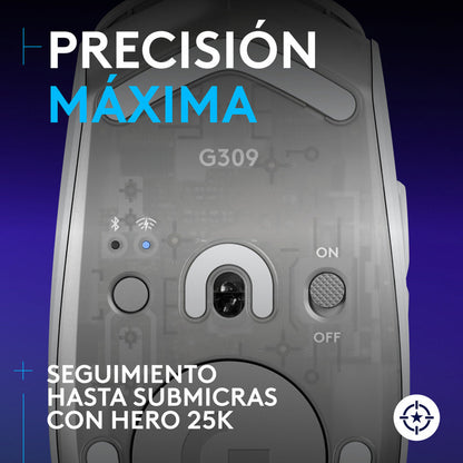 Mouse Gamer Inalámbrico Logitech G309 Lightspeed 25.600dpi, Blanco