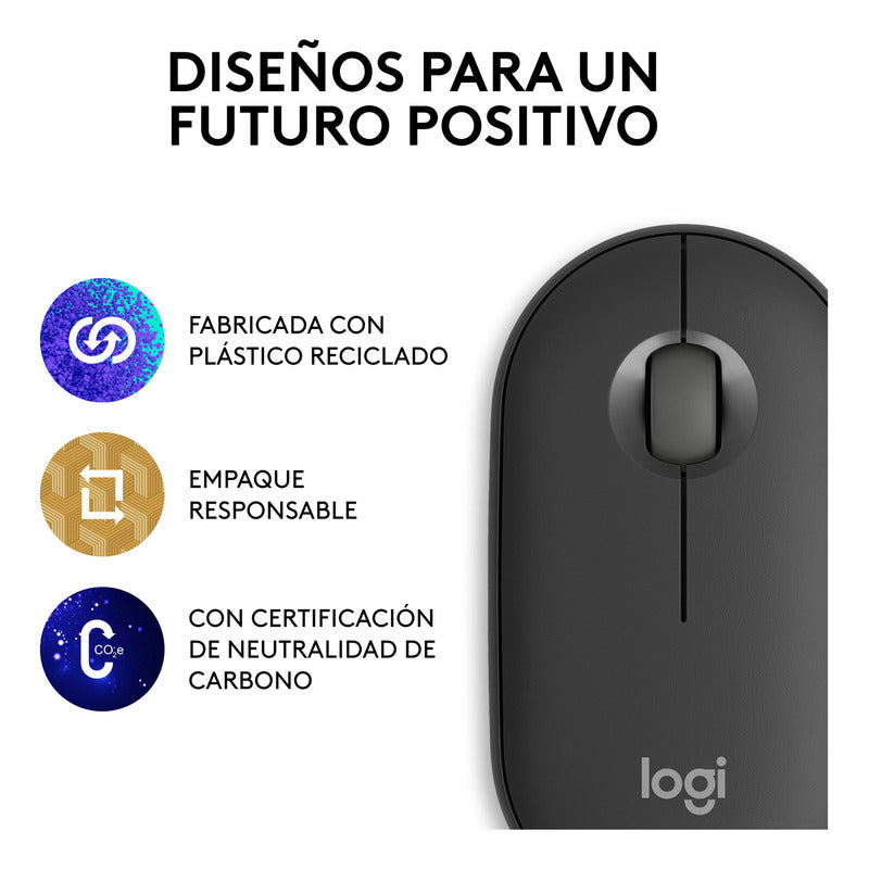 Mouse Bluetooth Multidispositivo Logitech Pebble 2 M350s, Negro