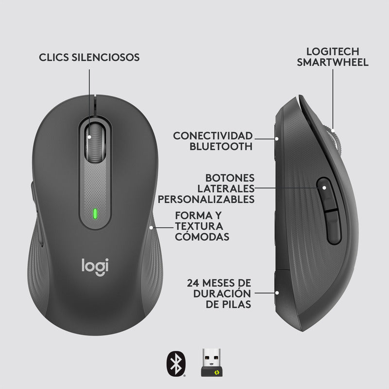 Mouse Inalámbrico Logitech Signature M650 L Left,  Bluetooth