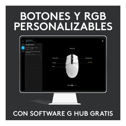 Mouse Gamer Logitech G203 RGB LIGHTSYNC, 6 Botones 8.000 DPI, Negro