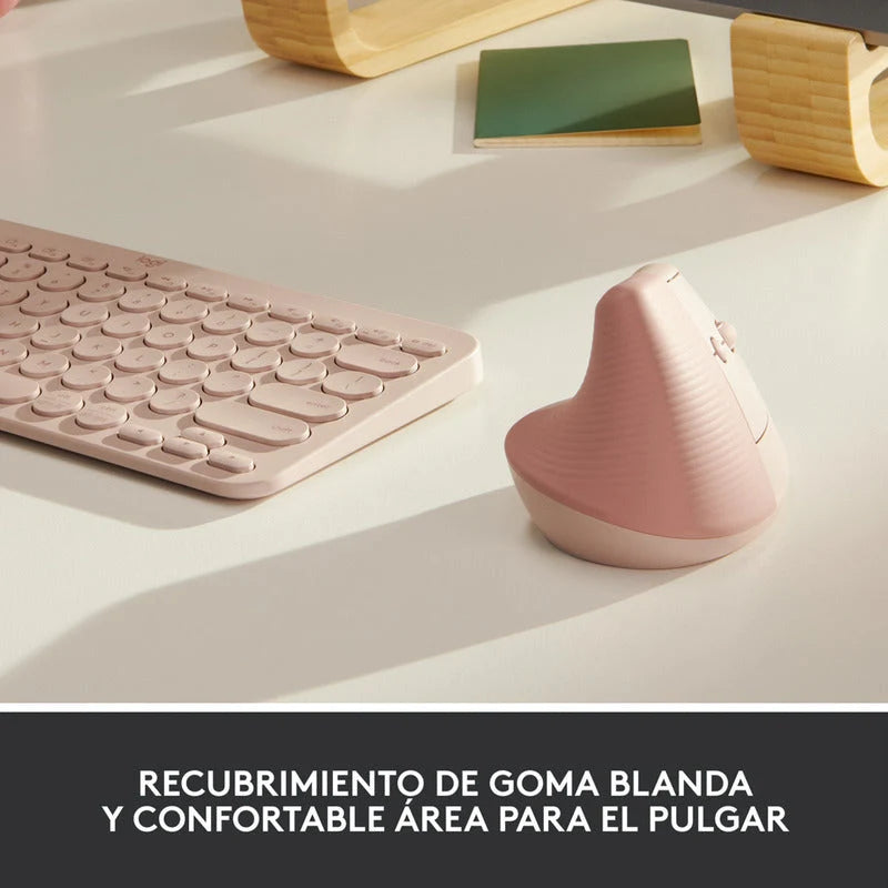 Combo Logitech Mouse Lift Ergo Rosa + Teclado K380 Rosa