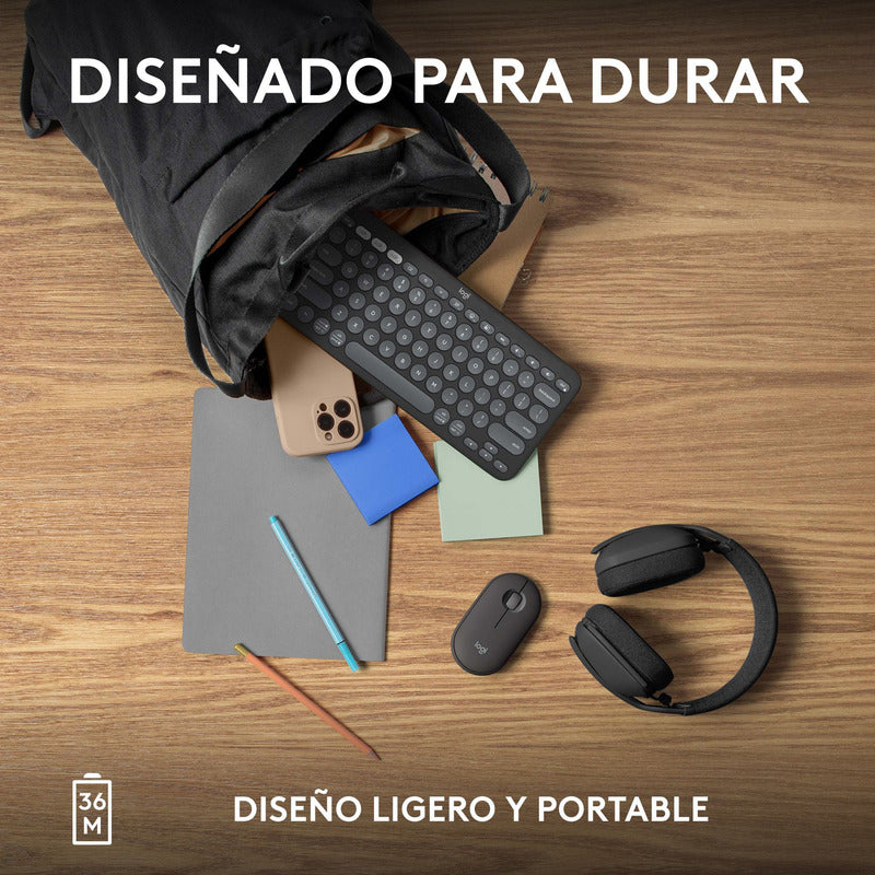 Combo Logitech Pebble 2: Teclado K380s + Mouse M350s