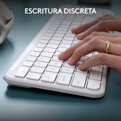 Combo Profesional Teclado Logitech K950 + Mouse M650, Blanco