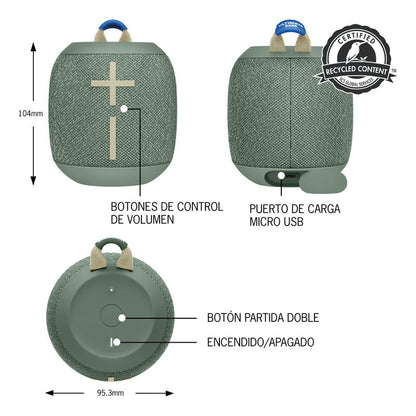 Ultimate Ears Wonderboom 3, Kit 2 Parlantes Impermeables, Verde