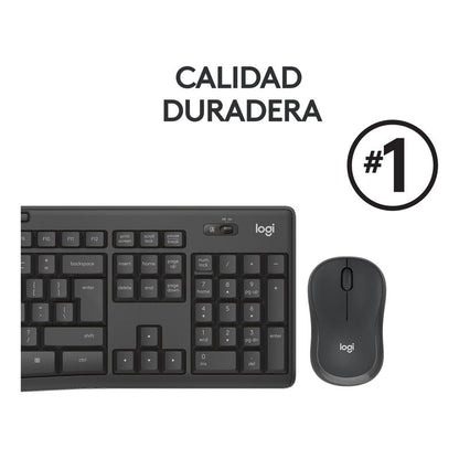 Combo Teclado y Mouse Inalámbrico Silencioso Logitech MK295 Silent