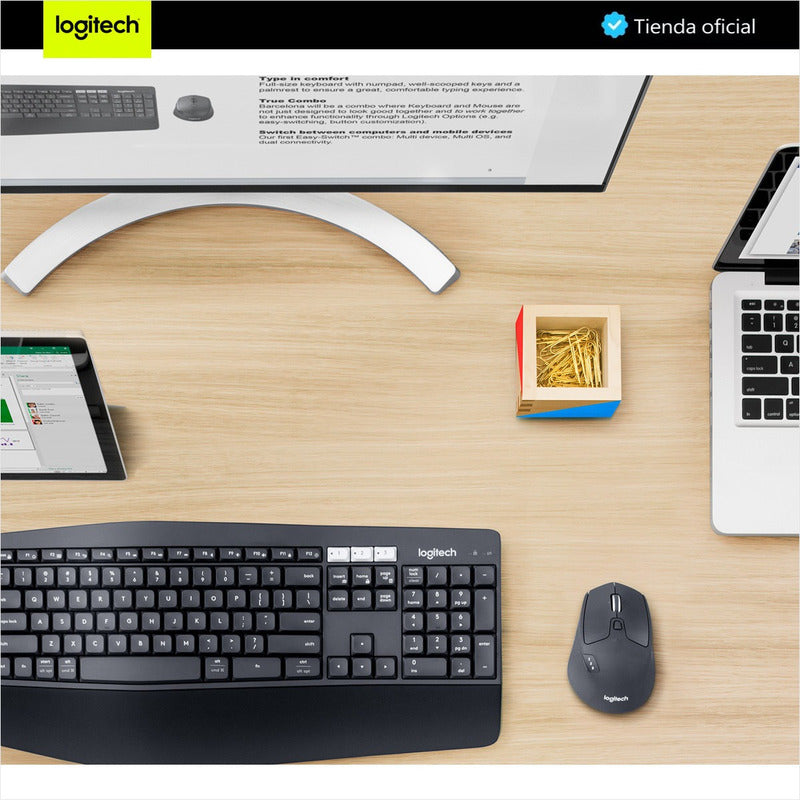 Combo Inalámbrico Logitech MK850 Performance + Pad Mouse Studio Series