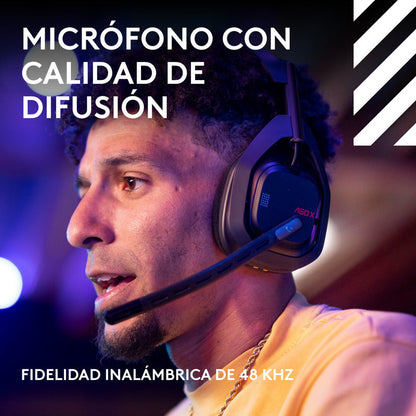 Auricular Gamer Inalámbrica + Base Logitech Astro A50 X LIGHTSPEED, Black