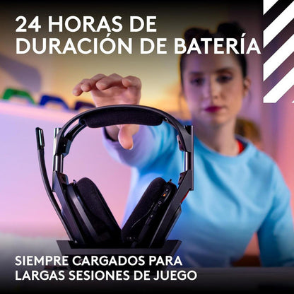 Auricular Gamer Inalámbrica + Base Logitech Astro A50 (5ta Gen) LIGHTSPEED, Black