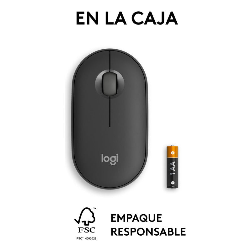 Mouse Bluetooth Multidispositivo Logitech Pebble 2 M350s, Negro