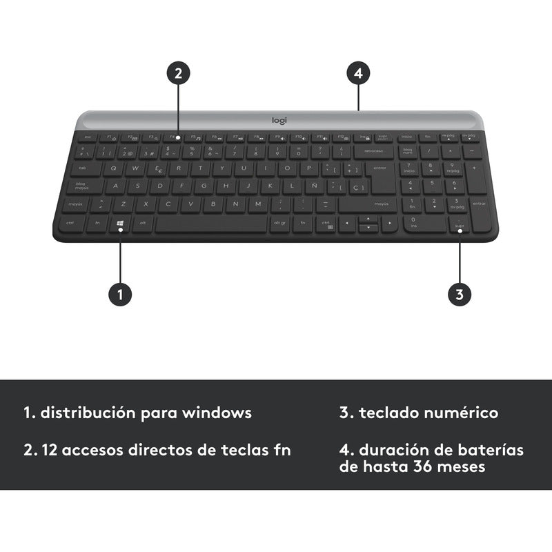 Teclado y Mouse Inalambrico Slim Logitech MK470