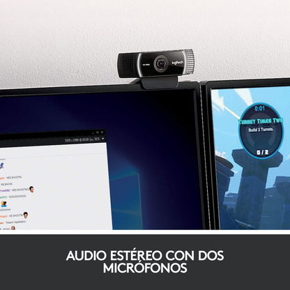 Combo Logitech Auricular H390 Estéreo + Cámara Web C922 1080p