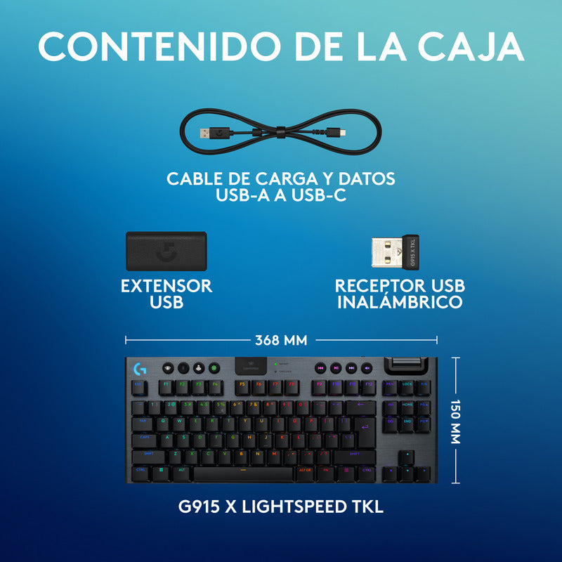 Teclado Gamer Logitech G915 X Lightspeed Tkl / Mecánico Slim