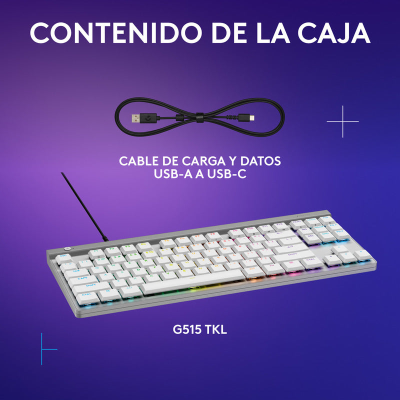 Teclado Gamer Lightsync Rgb Logitech G515 Tkl, Blanco