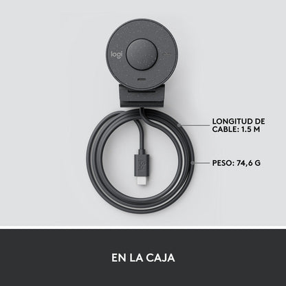 Webcam Logitech Brio 300 Full Hd 1080p Rightlight 2, Grafito