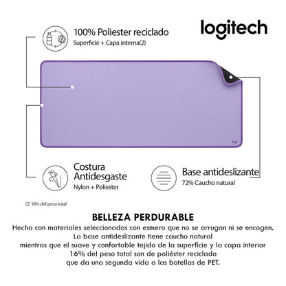 Alfombrilla de Escritorio Logitech Desk Mat Studio Series, Lavanda