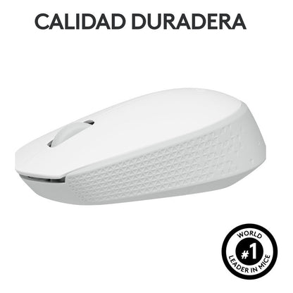 Mouse Inalámbrico Logitech M170, Cómodo Y Portátil, Blanco
