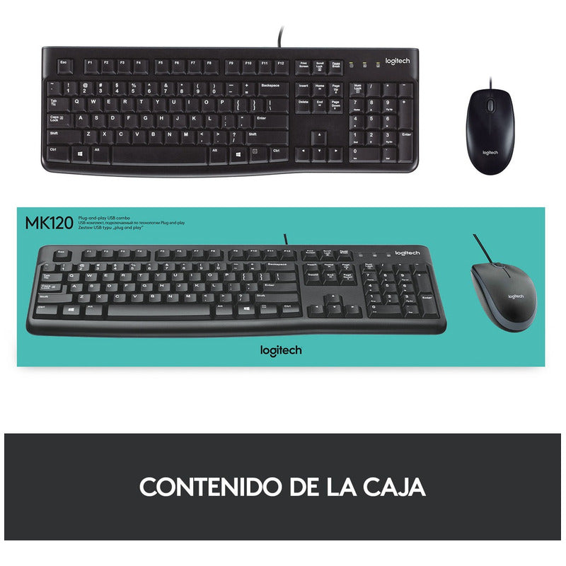 Teclado Y Mouse Usb Plug And Play Logitech Mk120