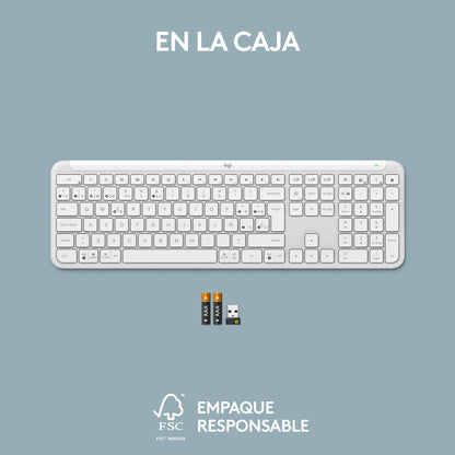 Teclado Bluetooth Bolt Logitech Signature Slim K950, Blanco