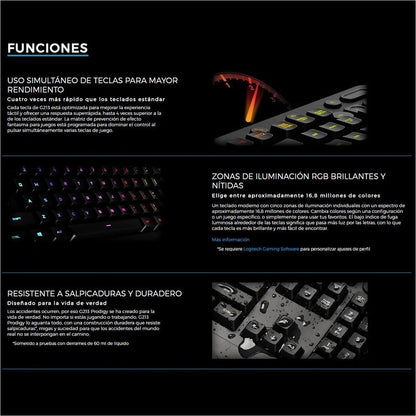 Combo Gamer Teclado Logitech G213 Prodigy RGB + Mouse G502 HERO RGB