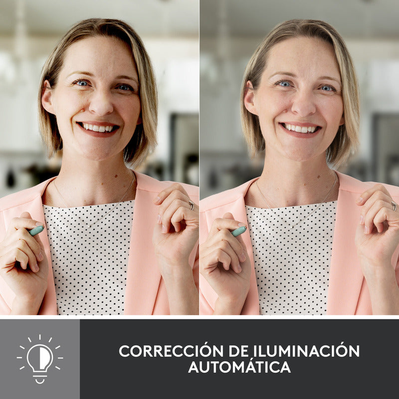 Webcam Full Hd 1080p, Rightlight 4, Logitech Brio 500 Blanco