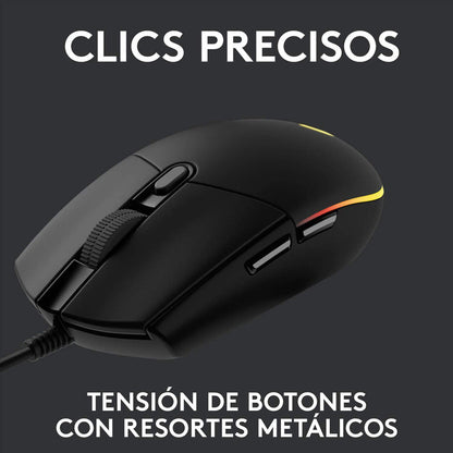 Combo Gamer Logitech Mouse G203 RGB Negro + Pad Mouse G240
