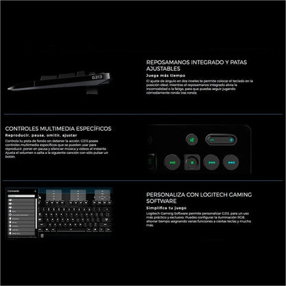 Combo Gamer Teclado Logitech G213 Prodigy RGB + Mouse G502 HERO RGB