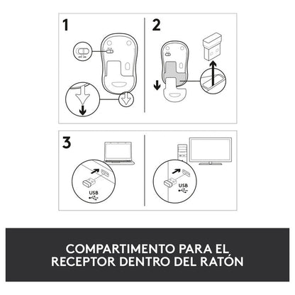 Mouse Inalámbrico Logitech M185, Win Mac Chrome Linux Gris