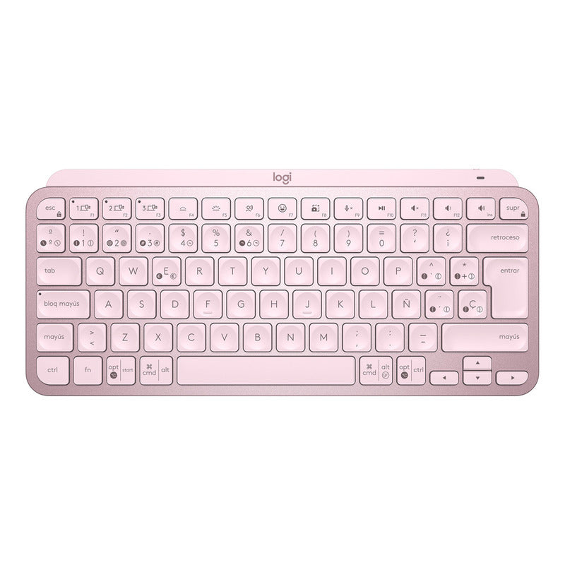 Teclado Avanzado Logitech Mx Keys Mini, Recargable, Rosado