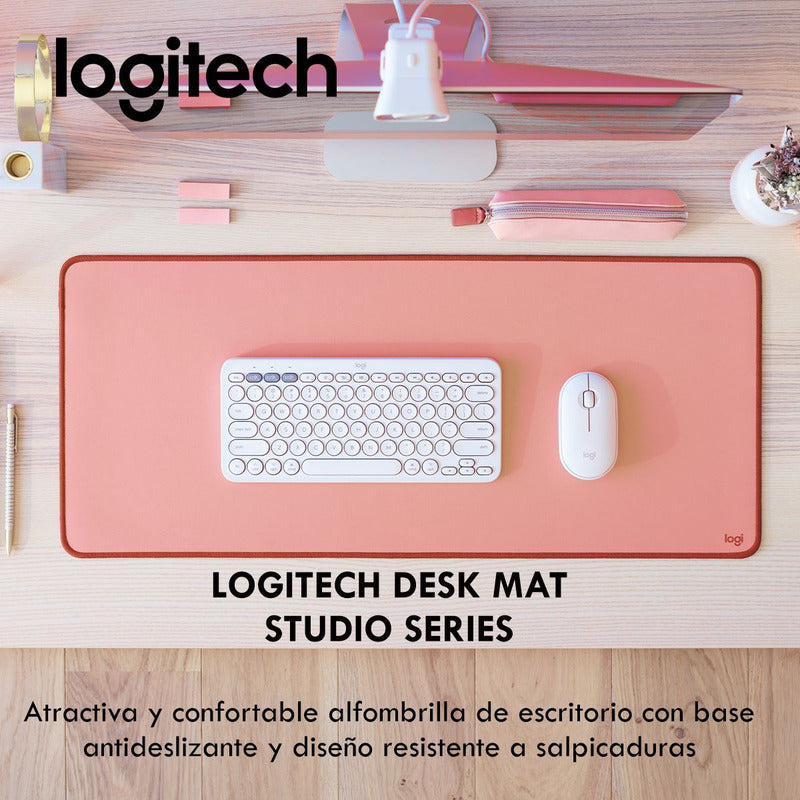 Alfombrilla de Escritorio Logitech Desk Mat Studio Series, Rosa