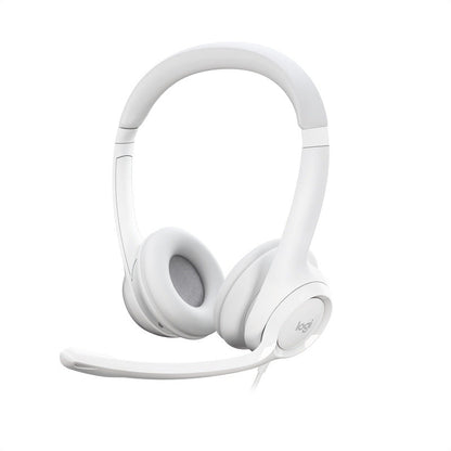 Auricular Usb Logitech H390, Mic Sin Ruido Y Controles, Blanco