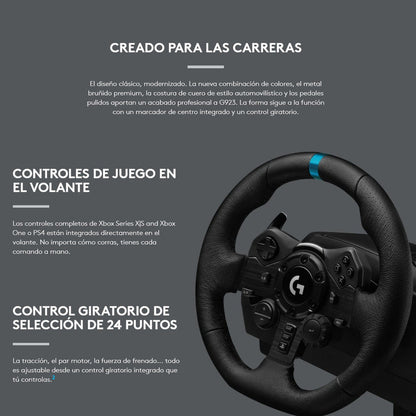 Volante Logitech G923 para Xbox Series X|S, Xbox One y PC + Palanca de Cambios