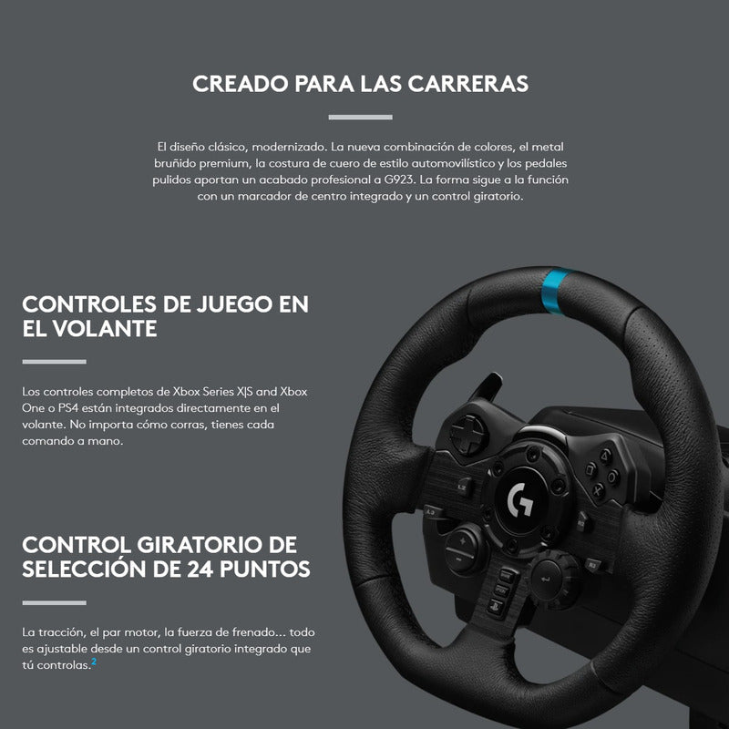Volante Logitech G923 para Xbox Series X|S, Xbox One y PC + Palanca de Cambios