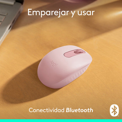 Mouse Inalámbrico Bluetooth Logitech M196, Cómodo Diseño Compacto, Rosa