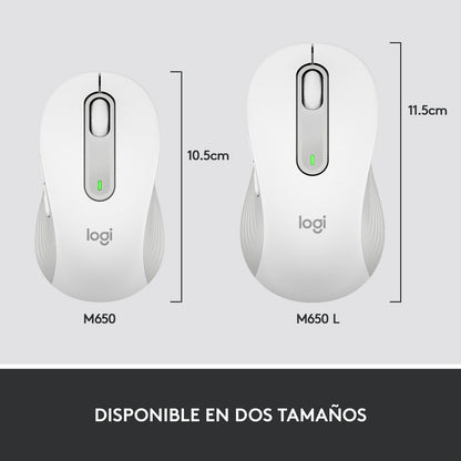 Mouse Inalámbrico Bluetooth Logitech Signature M650 Blanco