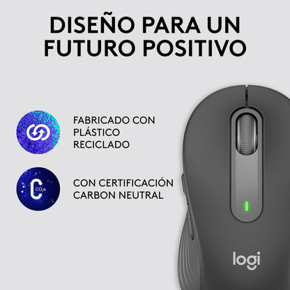 Mouse Inalámbrico Logitech Signature M650, Bluetooth Negro