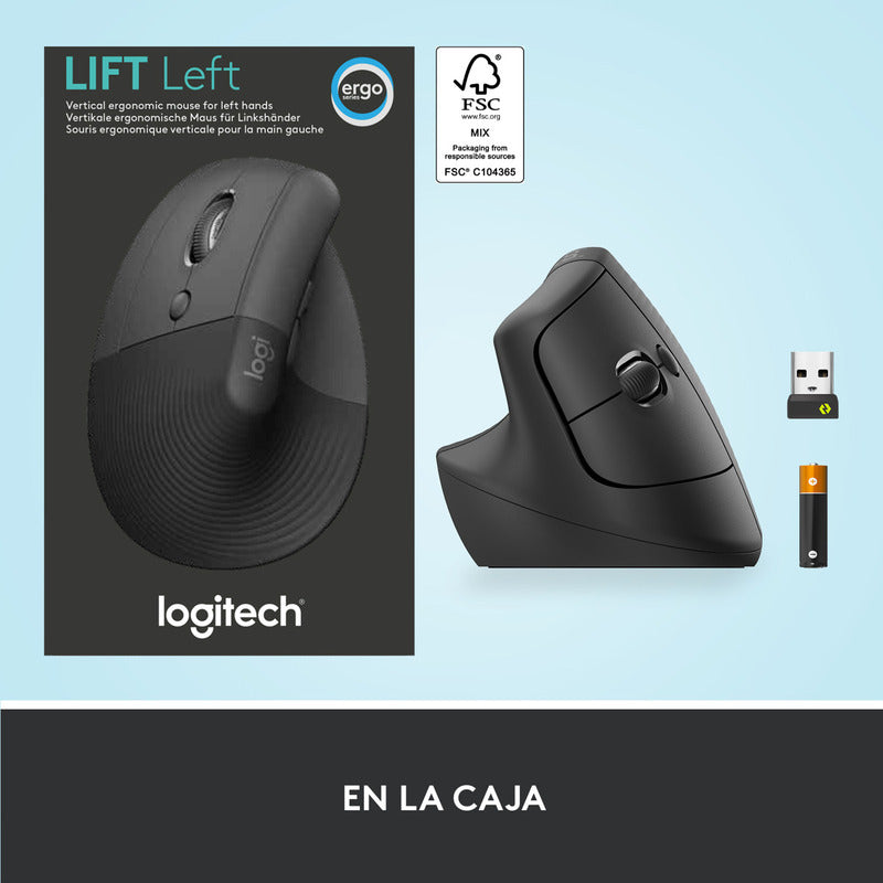 Mouse Ergonómico Logitech Lift Vertical Left  Avanzado Zurdo