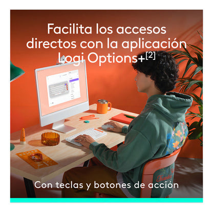 Combo Teclado Y Mouse Bluetooth, Logitech Pop Icon, Blanco