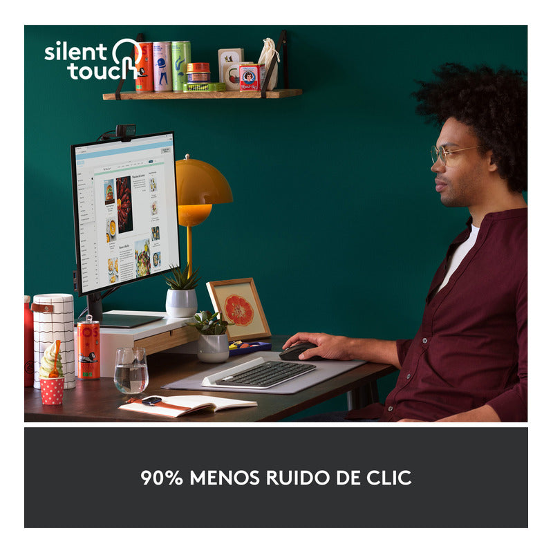 Mouse Inalámbrico Logitech Signature M650, Bluetooth Negro