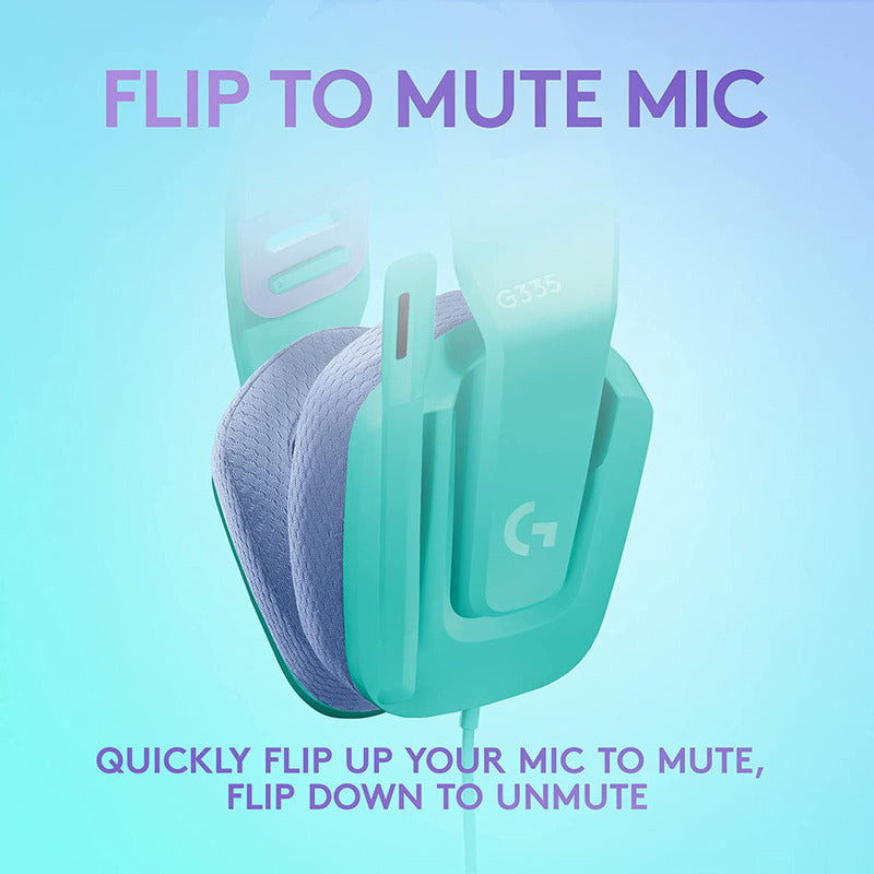 Auricular Gamer Logitech G335, Pc, Ps5, Xbox / Menta