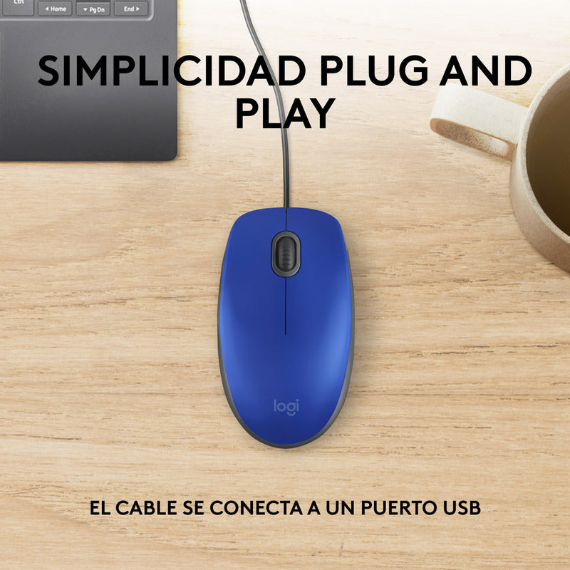 Mouse Logitech M110 Silent/ Clics 90% Más Silenciosos Azul