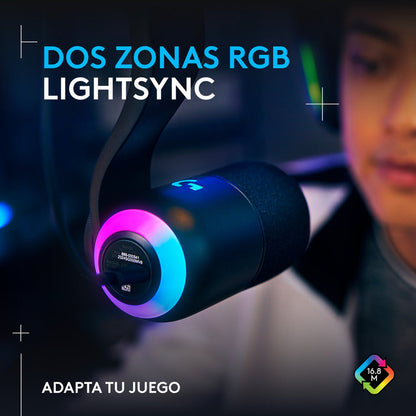 Micrófono Usb Gamer Dinámico Rgb Lightsync Logitech Yeti Gx