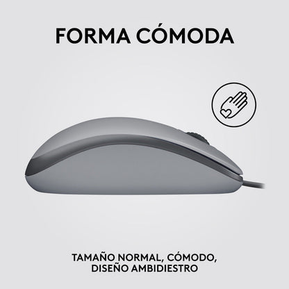 Mouse Logitech M110 Silent/ Clics 90% Más Silenciosos Gris