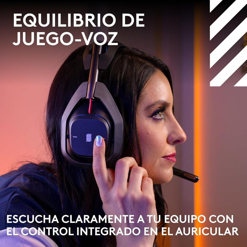 Auricular Gamer Inalámbrica + Base Logitech Astro A50 (5ta Gen) LIGHTSPEED, Black