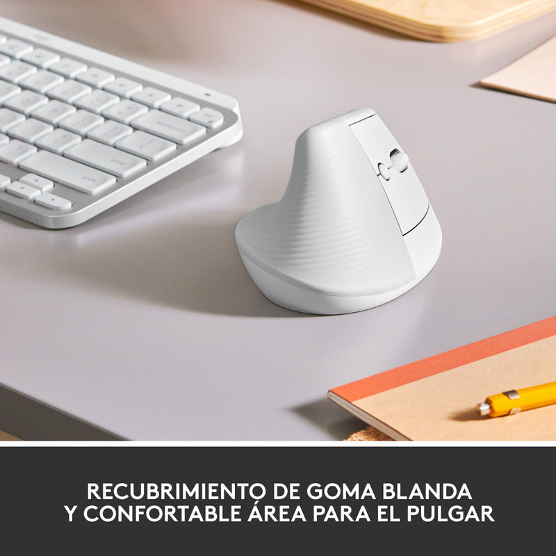 Mouse Ergonómico Logitech Lift Vertical Avanzado, Blanco